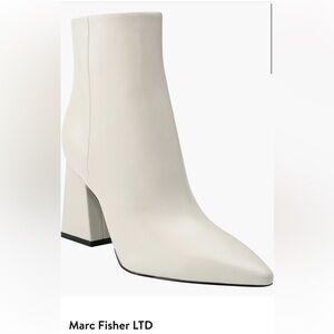Marc Fisher Cream Block Heel Ankle Boots